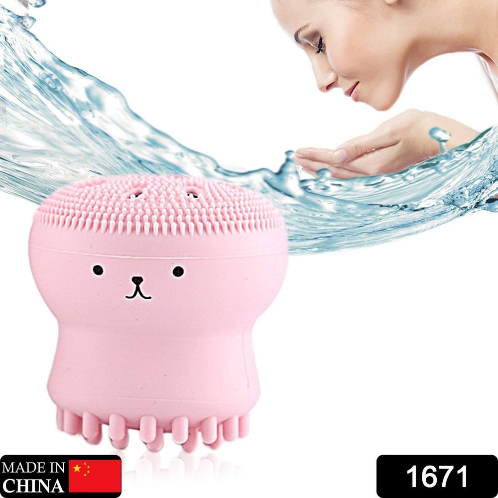 Facial Cleansing Brushes Cute Octopus Shape Silicone Face Scrubber Massager (1 Pc) - Age Group: As Per Product Requirement
