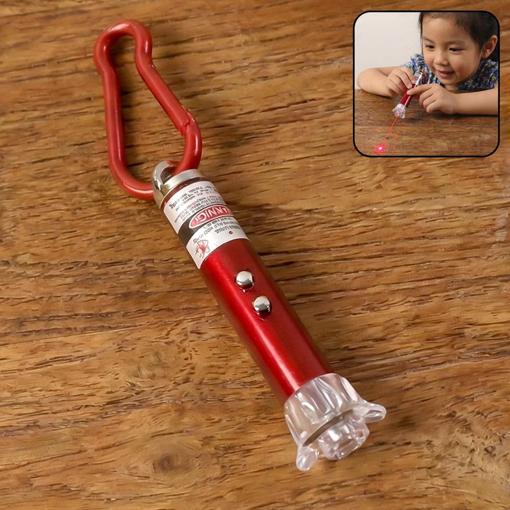 4 in1 Laser Light LED Flashlight + Torch Keychain + Laser Pointer