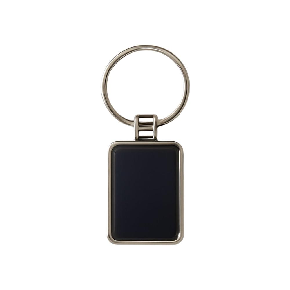 Premium Rectangular Black & Silver Metal Keychain (1 Pc) - Dimension (L*w*h): 11 X 5 X 1 Cm Millimeter (Mm)