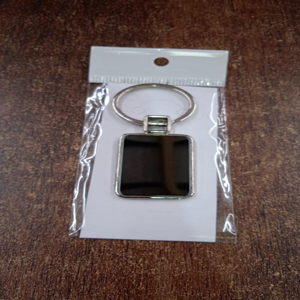 Premium Rectangular Black & Silver Metal Keychain (1 Pc) - Dimension (L*w*h): 11 X 5 X 1 Cm Millimeter (Mm)