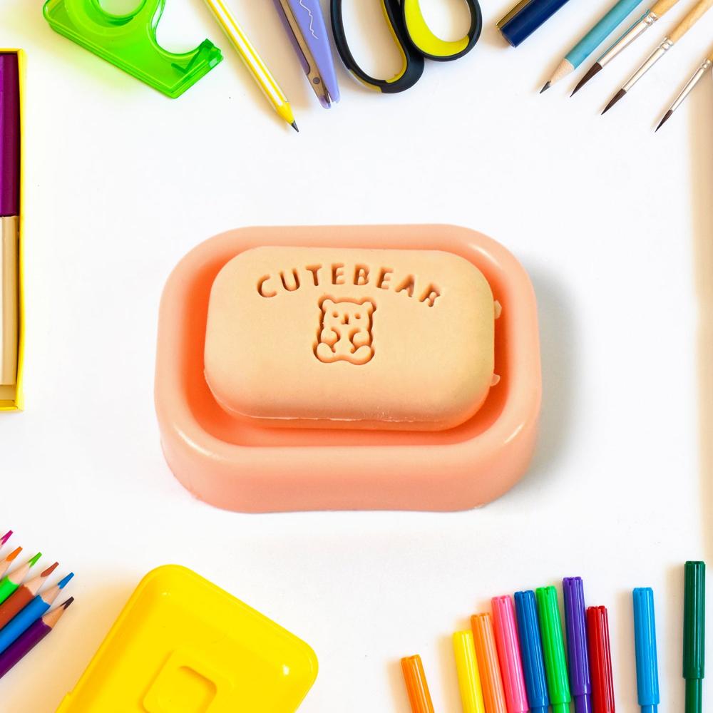 Cute Soap Shaped Erasers With Plastic Case (1 Pc / With Case) - Application: As Per Product Requirement