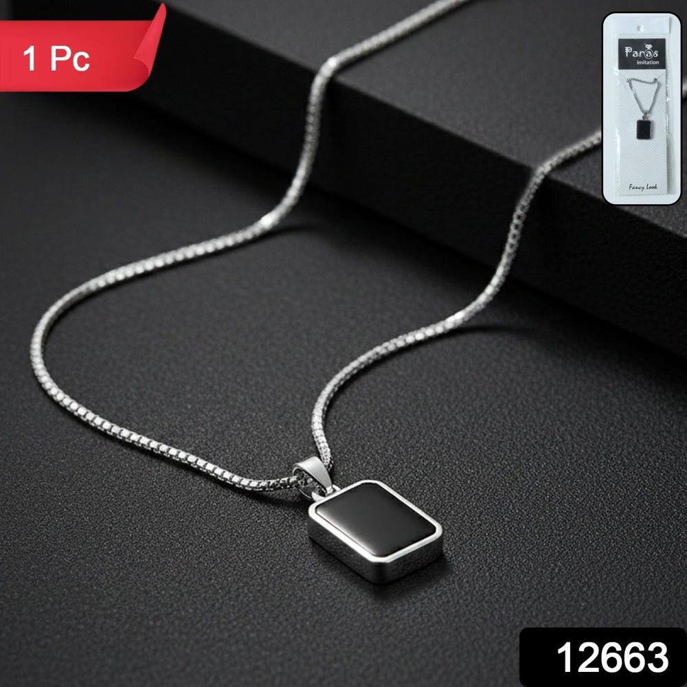 Premium Stainless-Steel Men S Fashion Pendant Chain (1 Pc) - Color: Jewellery