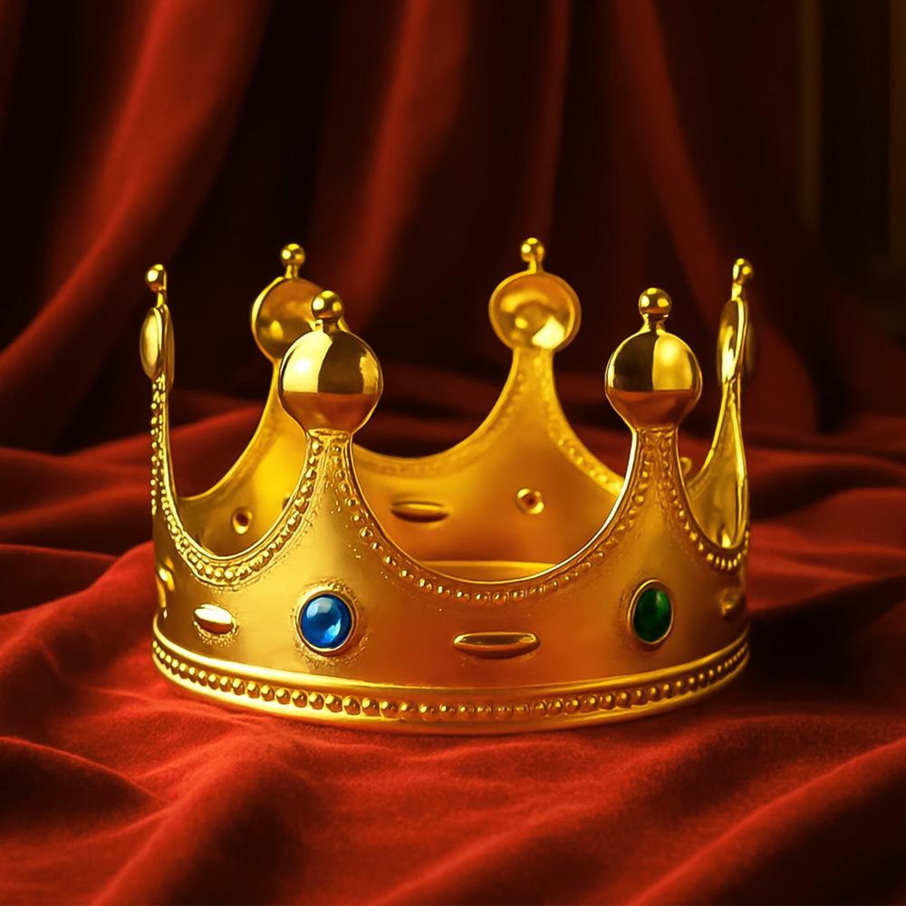 Royal Crown With Colored Gems (1 Pc / Mix Color) - Application: As Per Product Requirement