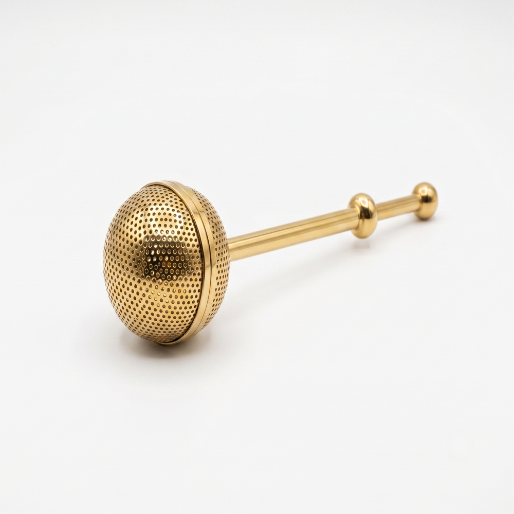 Brass Ball Tea Infuser Strainer - Color: Gold