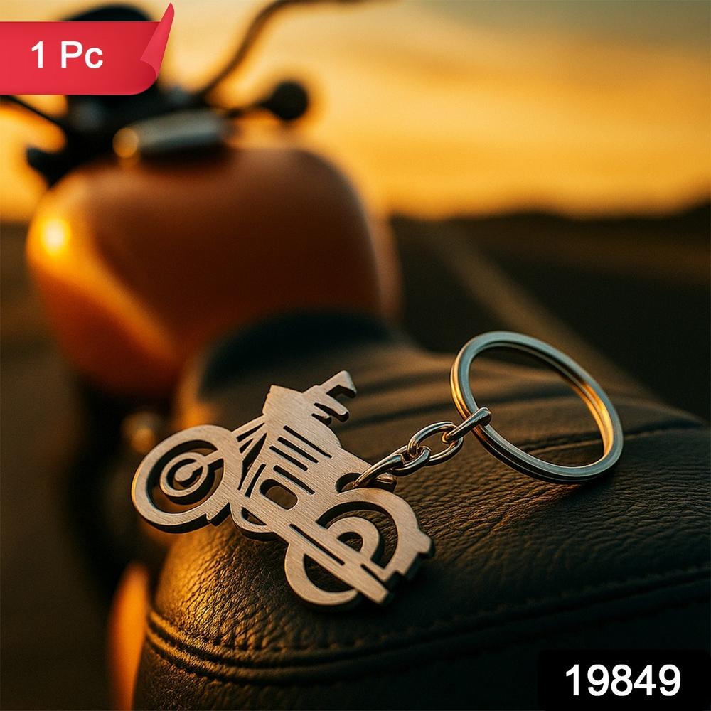 Motorcycle Silhouette Metal Keychain - (1 Pc) - Color: Home Improvement