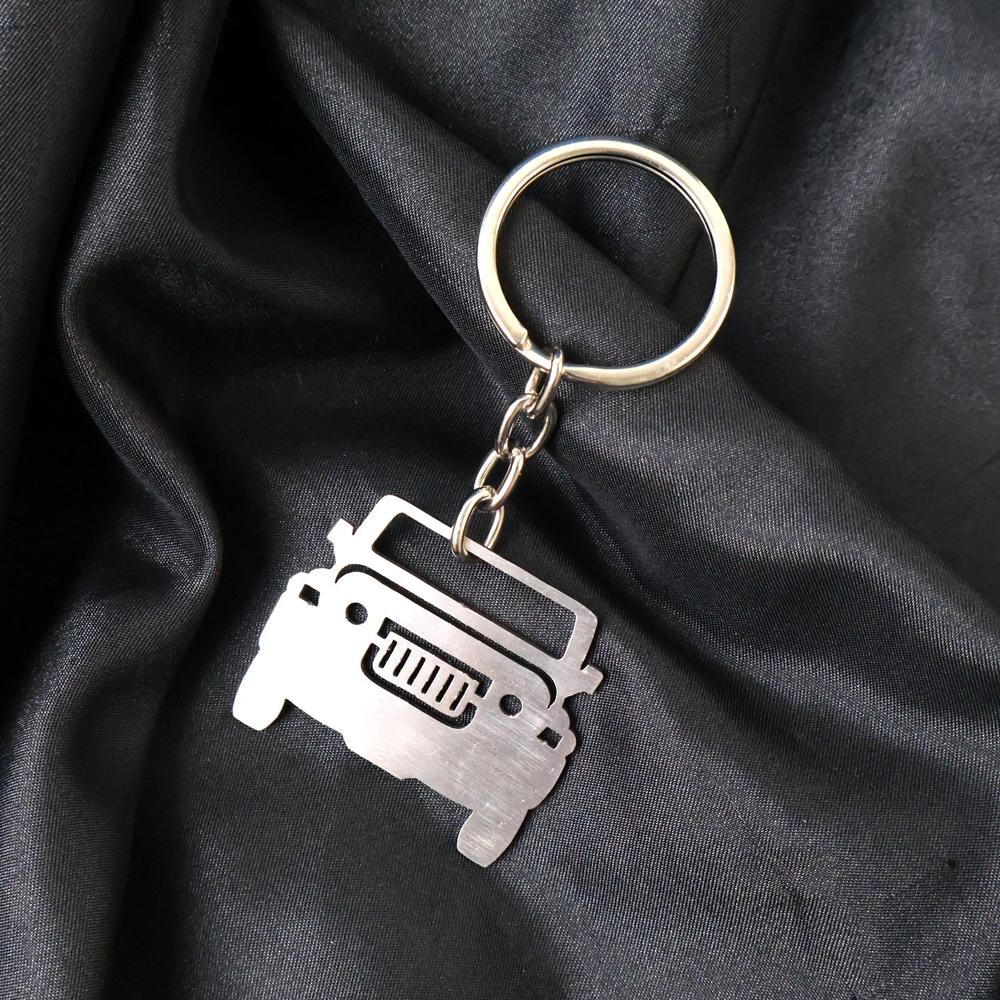 Stylish Metal Jeep Shape Keychain (1 Pc) - Color: Car & Motorbike
