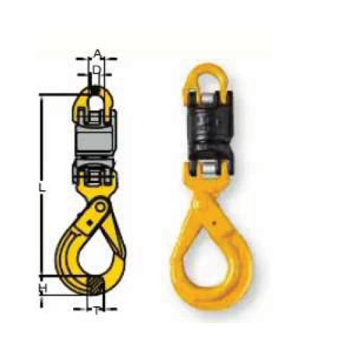 Insulated Swivel With Half Link & Coupling Self Locking Hook