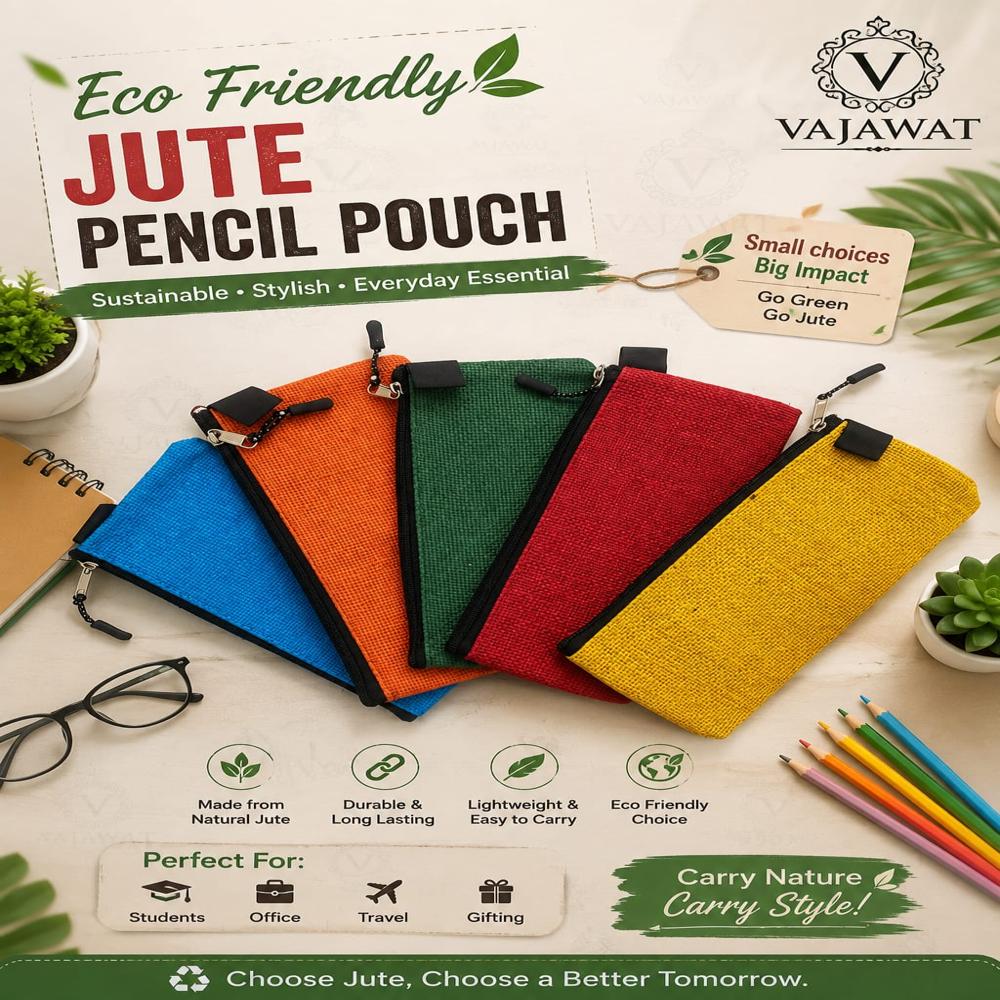 Eco Friendly Jute Pencil Pouch