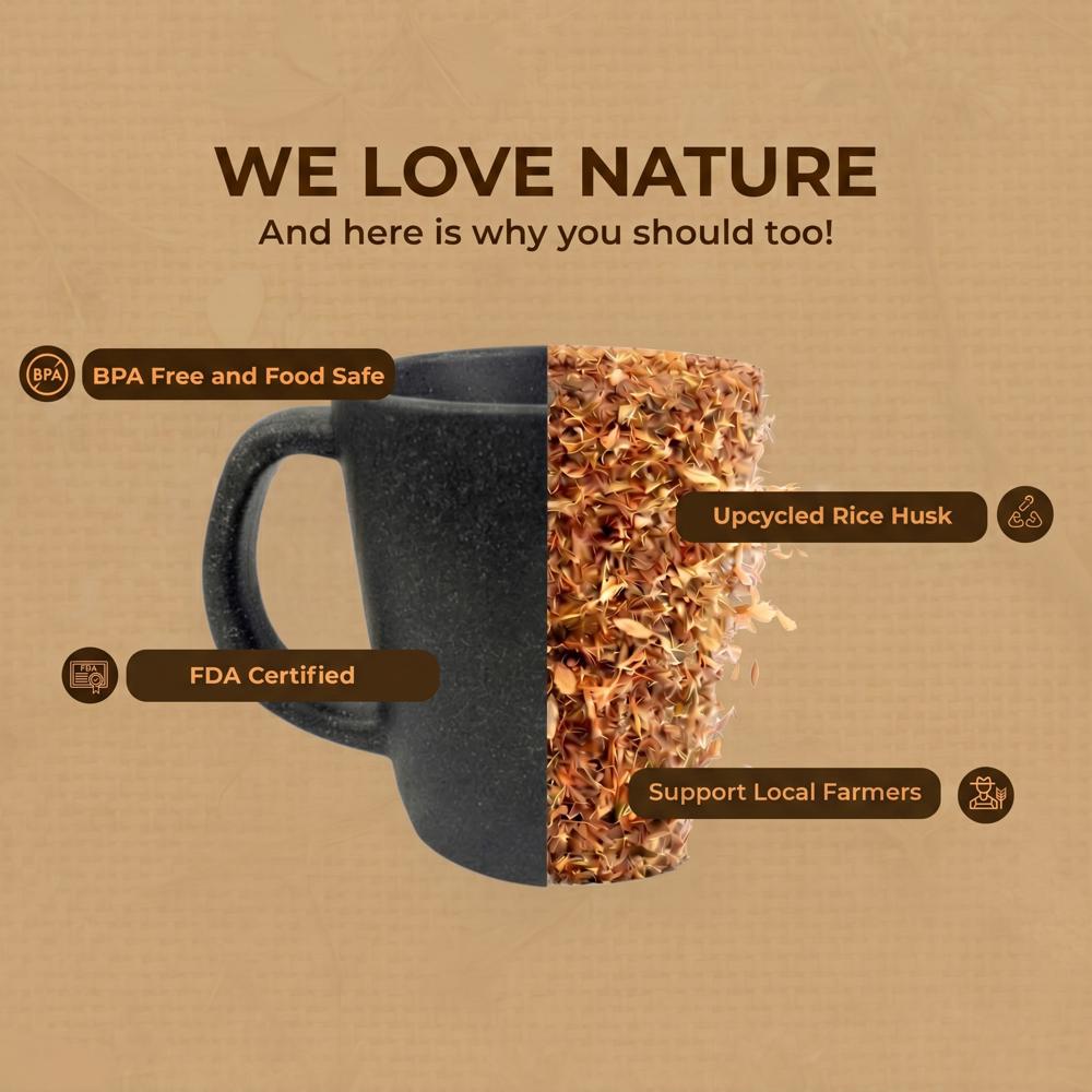 Rice Husk 150 Ml Pebble Brew Coffee Mug