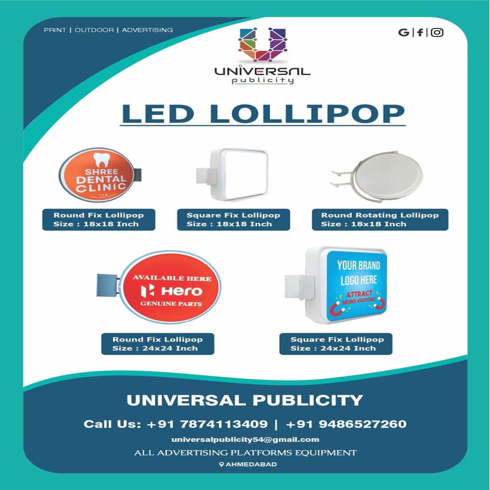 18X18 Lollipop Display Flange Led Signage