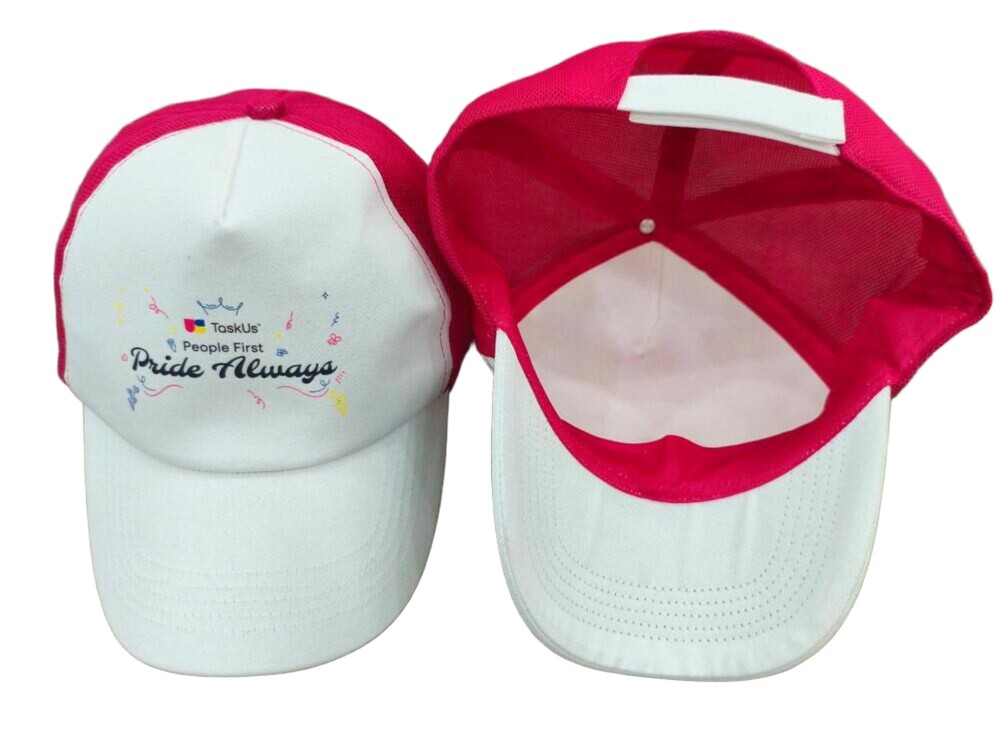 Red White Cotton Cap With Net