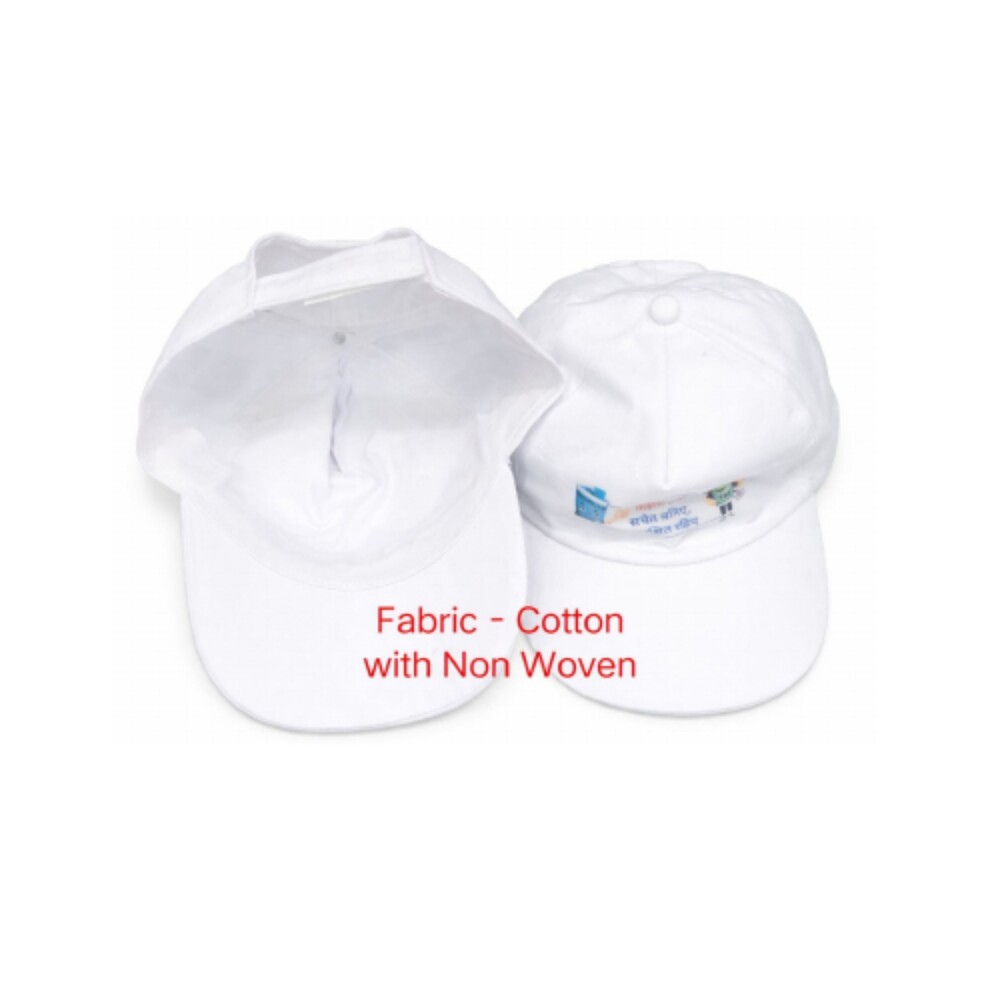 White Cotton Fabric Non Woven Cap