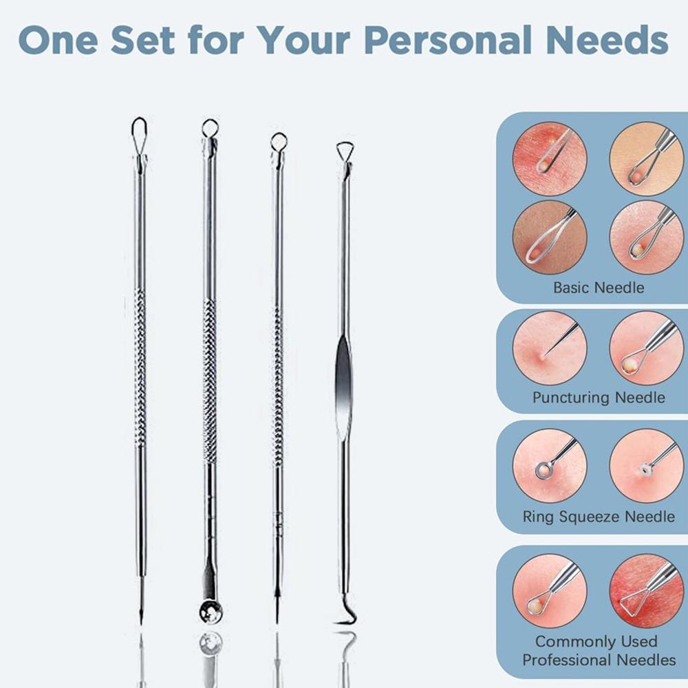 Blackhead Remover, 4-In-1 Stainless Steel Pimple Extractor Tool (1 Pc) - Color: Health & Beauty Accessories