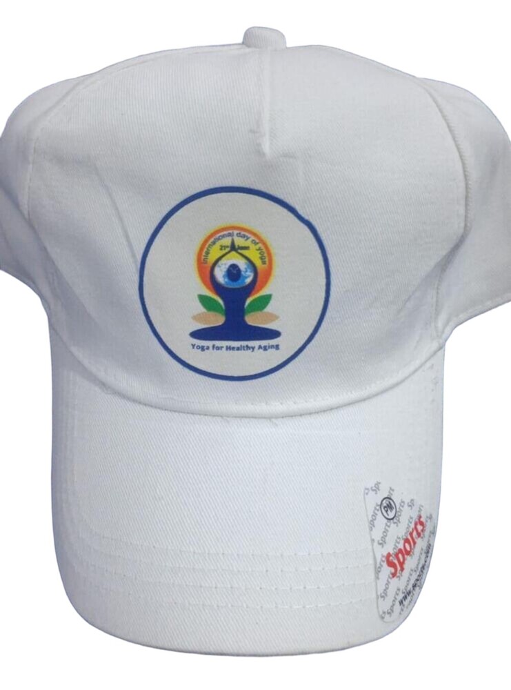 Cotton Cap With Yoga Print