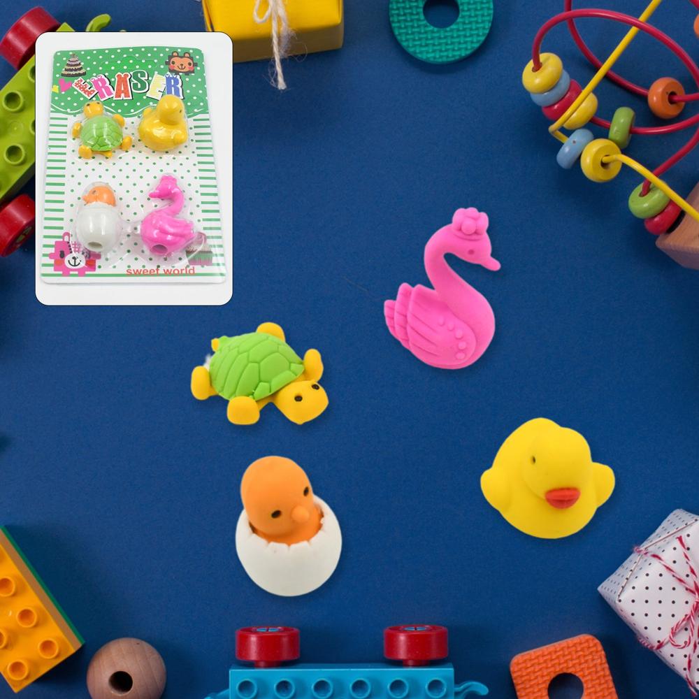 3D Mix Design Erasers Cute & Colorful Novelty Erasers for Kids, School (1 Set)