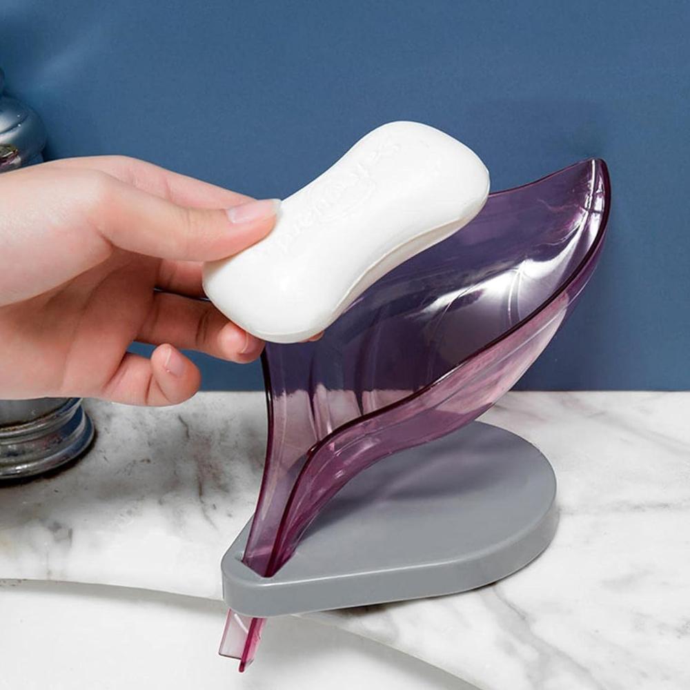 Soap Tray self draining Leaf soap Box Storage soap Box Rack (1 Pc