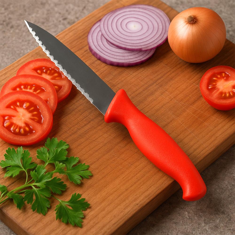 Stainless Steel Serrated Kitchen Knife (1 Pc) - Application: As Per Product Requirement