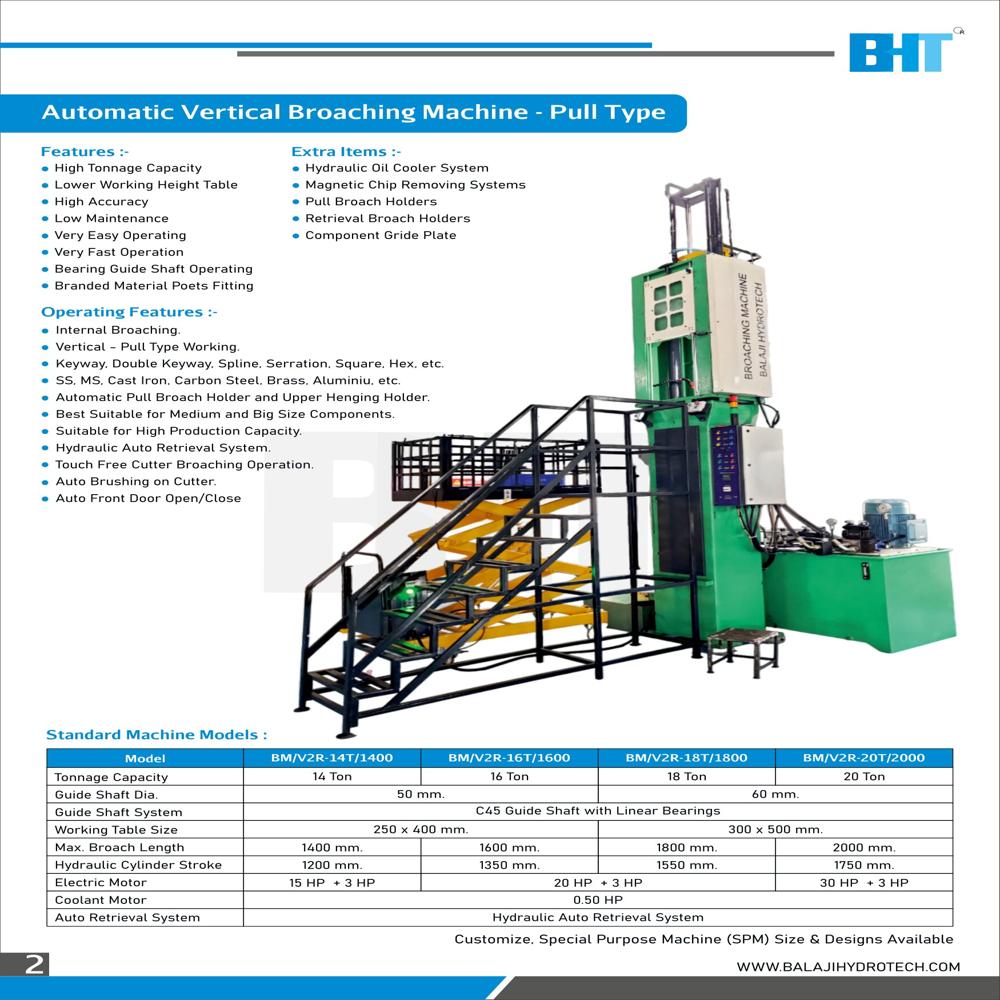 Automatic Vertical broaching Machine BM/V2R-16T/1600
