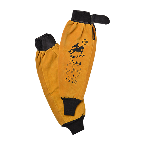 Split Leather Hand Sleeves - Color: Yellow