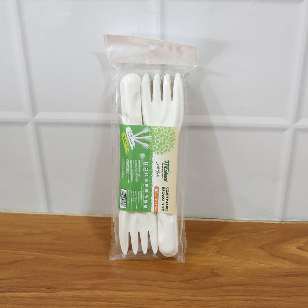 Compostable Bagasse Fork 10 Pcs Pack - Application: As Per Product Requirement