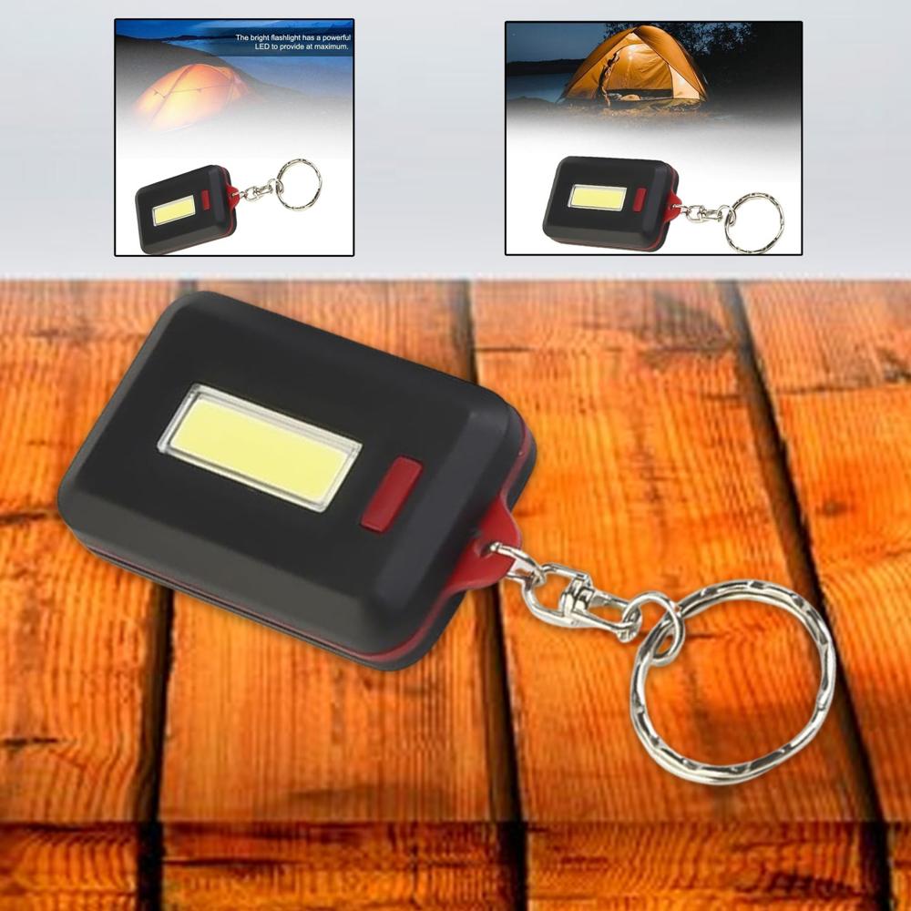 Led Keychain Cob Light With Hook & Loop Sticker 3 Light Modes (1 Pc) - Dimension (L*W*H): 7 X 4 X 2 Cm Millimeter (Mm)
