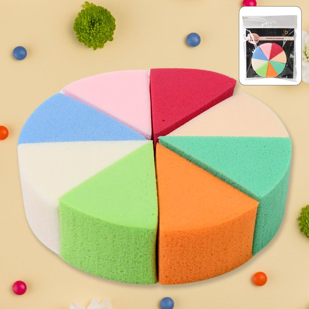 Makeup Sponge Triangle Shaped Mix Colour Cosmetic Puff (8 Pcs Set) - Age Group: As Per Product Requirement