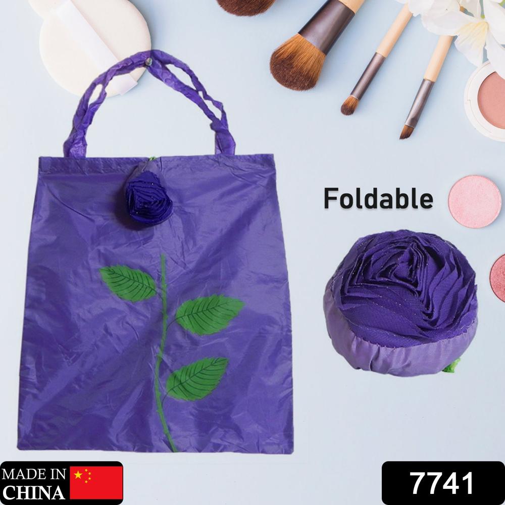 Foldable Nylon Shopping Bag (Rose Design): Reusable, Eco-Friendly (1 Pc) - Application: As Per Product Requirement