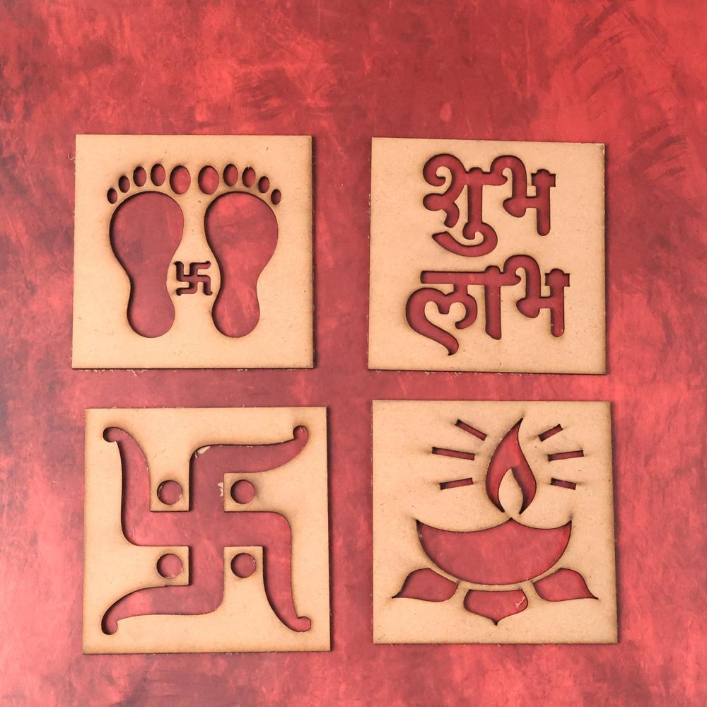 Wooden Decorative Cutouts (Mix Design / 4 Pc) - Application: As Per Product Requirement