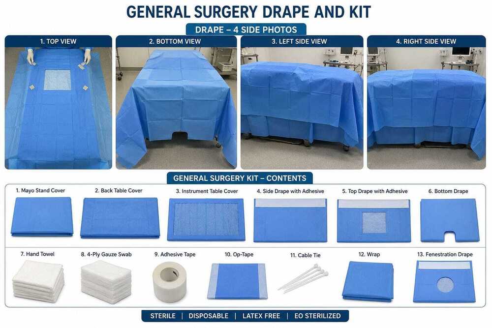 General Surgery Drapes And Kit