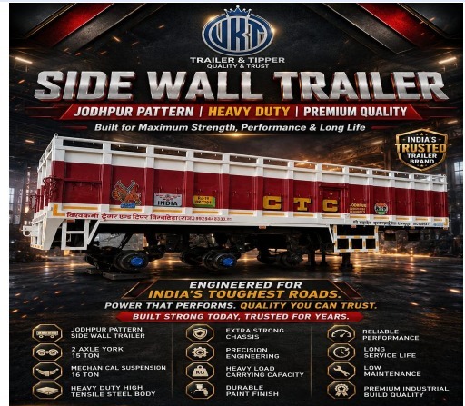 Jodhpur Pattern Sidewall Trailer - Capacity: High Volume Transportation Ton