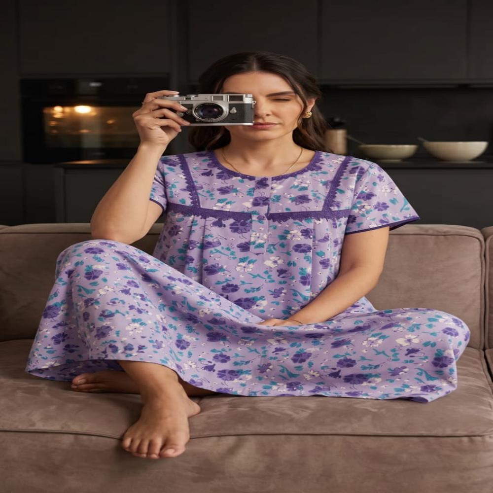 EVOLOVE Premium Rayon Nighties Printed Rayon Cloth Export Quality