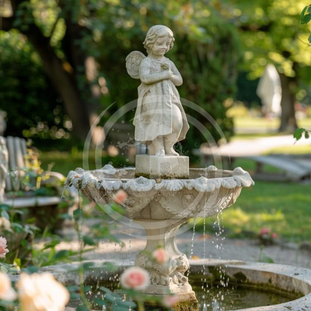 Tier Fountain with Statue