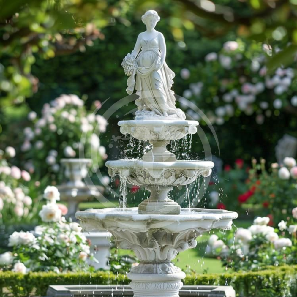 Tier Fountain with Statue