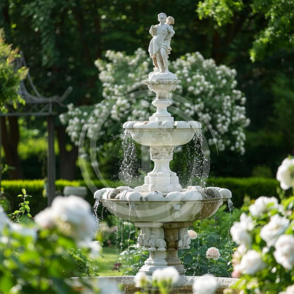 Tier Fountain with Statue
