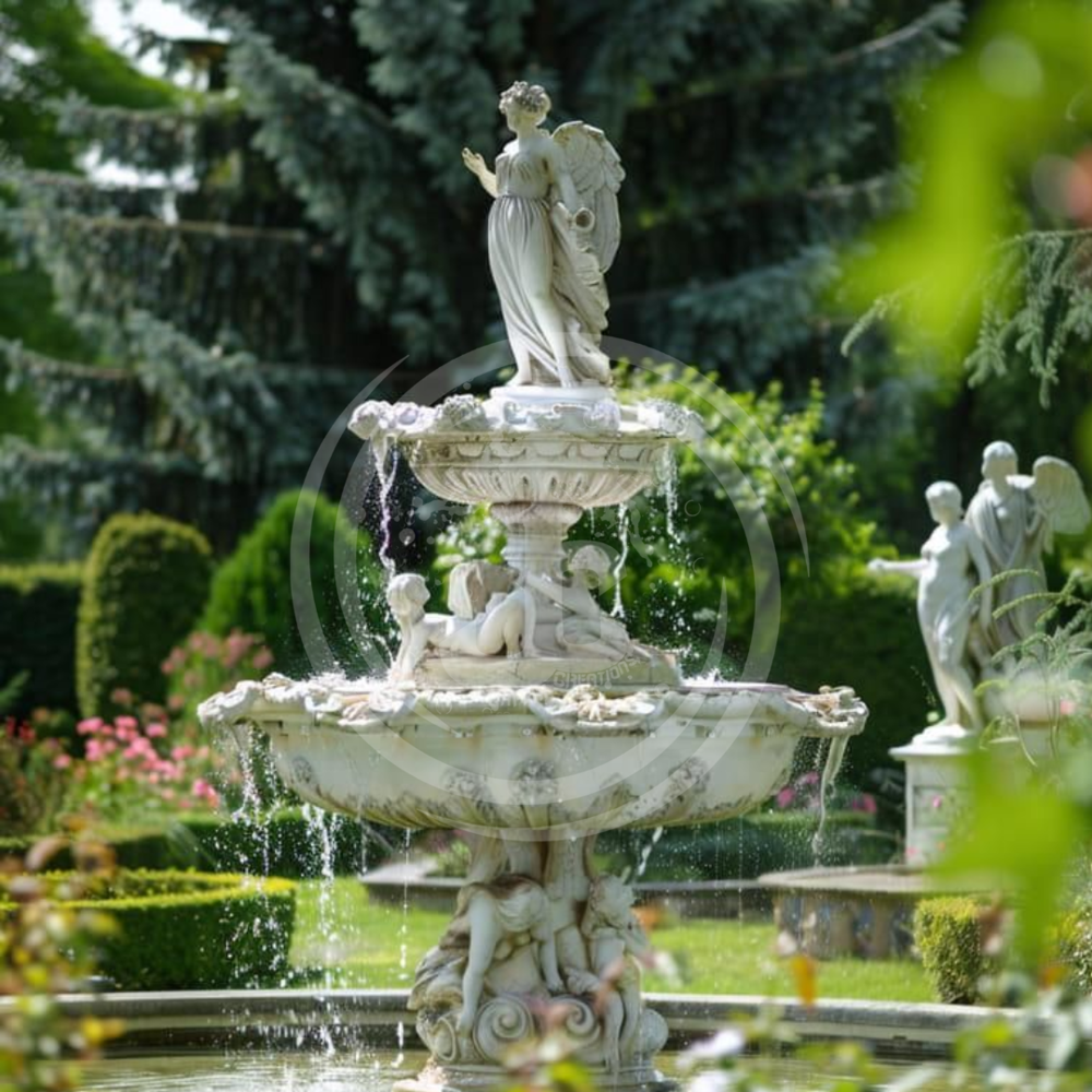 Tier Fountain with Statue