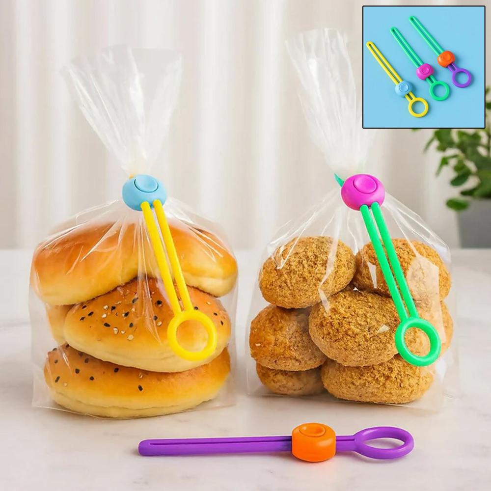 Reusable Silicone Food Bag Sealing Clips With Lock For Kitchen Storage ( 3 Pc) - Application: As Per Product Requirement
