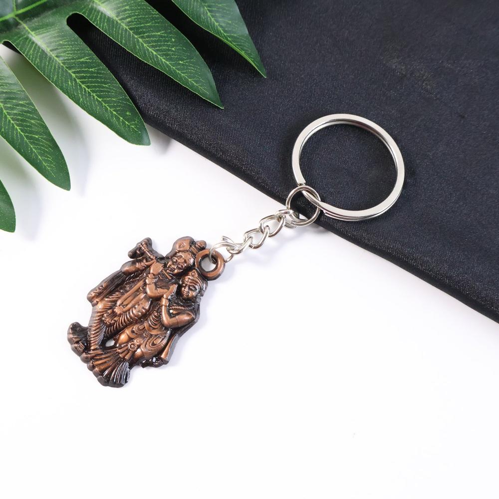 Radha Krishna Metal Keychain (1 Pc) - Color: Car & Motorbike