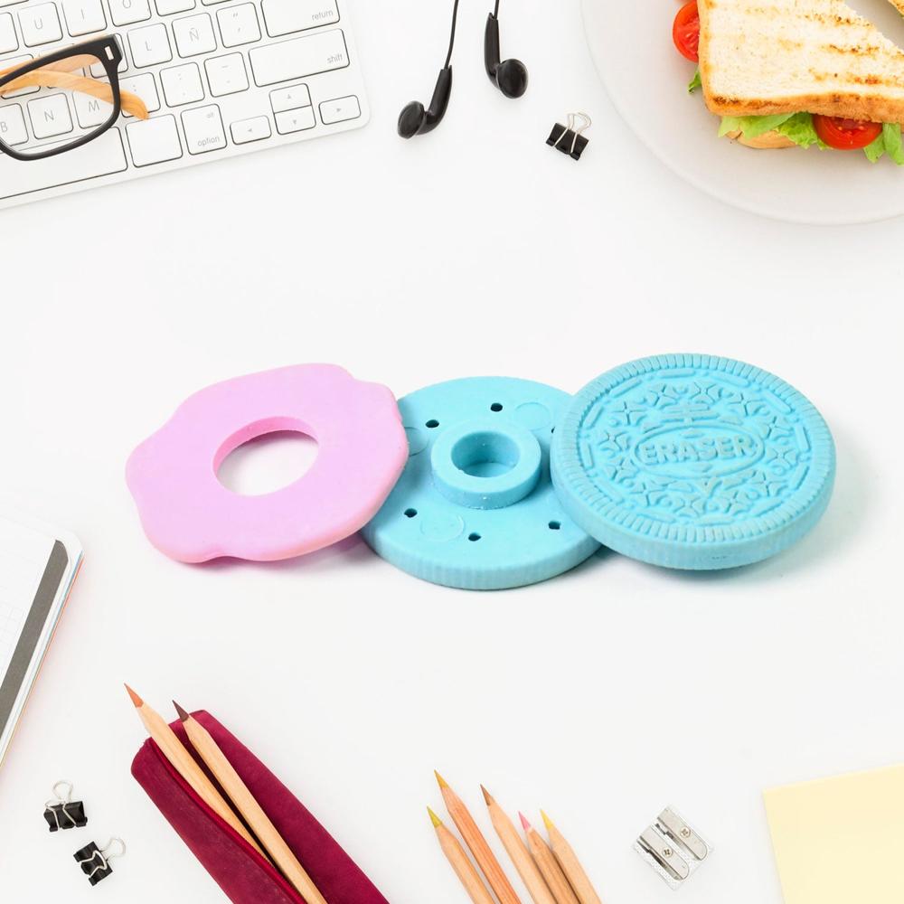 Biscuit Shape Eraser Unique Designs & Patterns (1 Pc) - Application: As Per Product Requirement