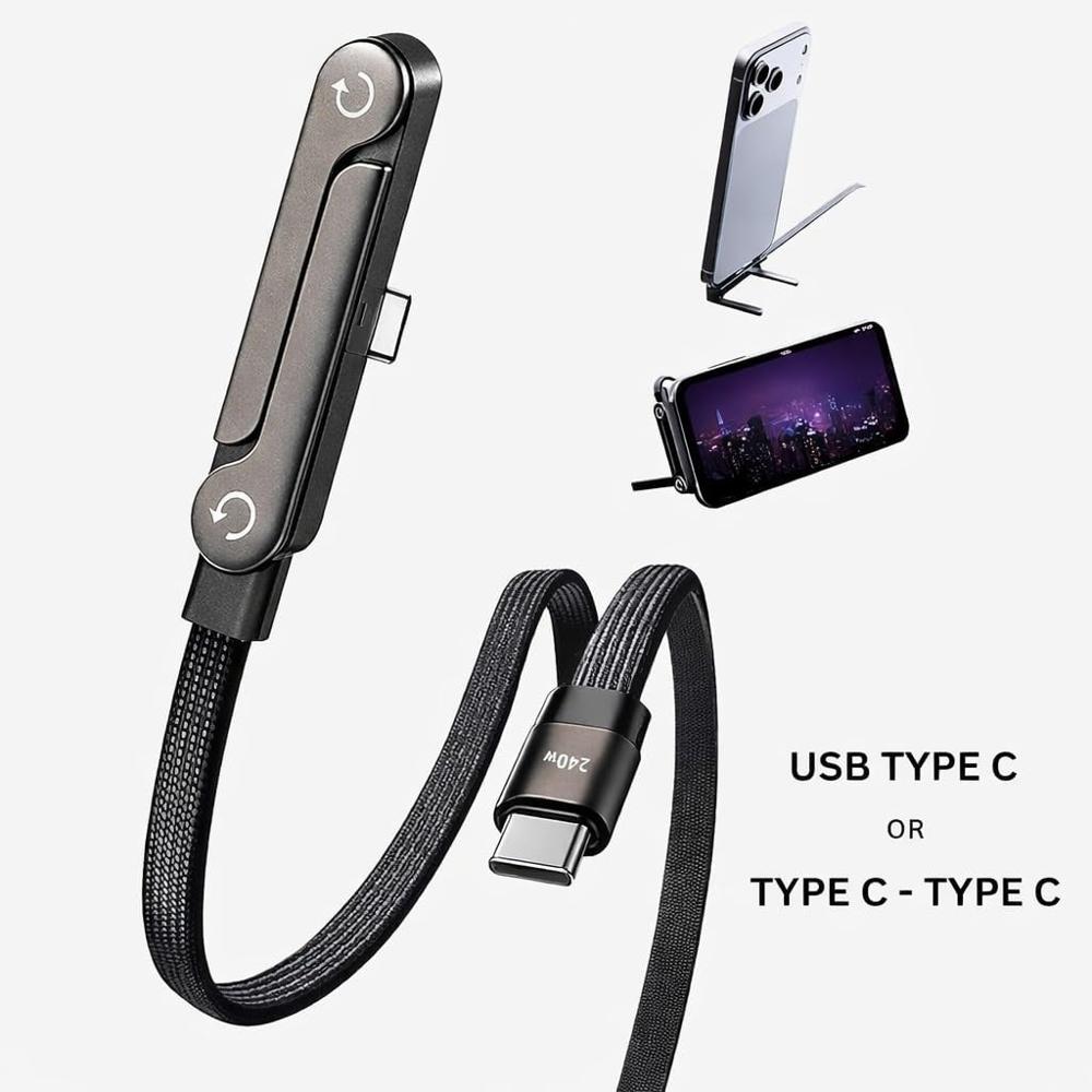 240W Type-C to Type C Fast Charging Cable with Invisible Holder