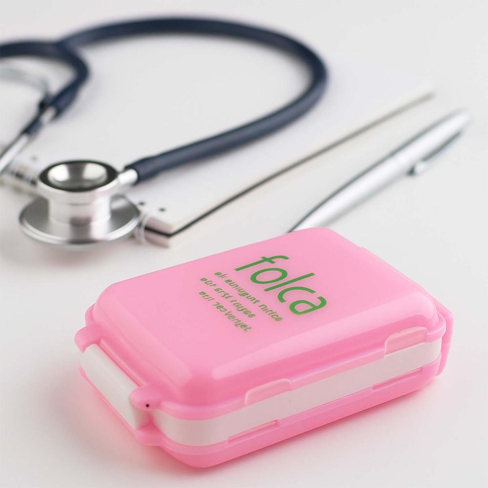 Portable Pink Dual-Sided Pill Organizer Box (1 Pc) - Age Group: As Per Product Requirement