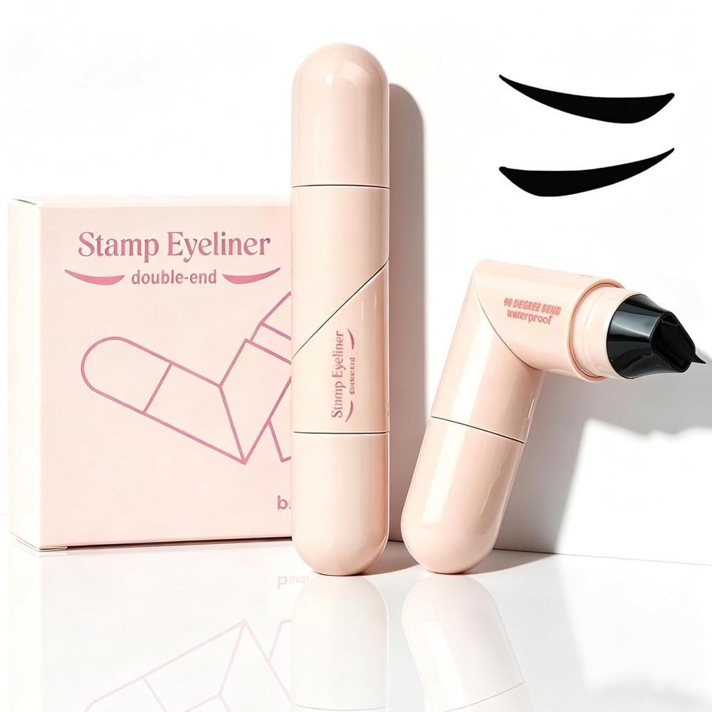 Waterproof Eyeliner Stamp Pen, Long Lasting Eyeliner Pen, Quick Wing Eyeliner Stamps, ( Black )