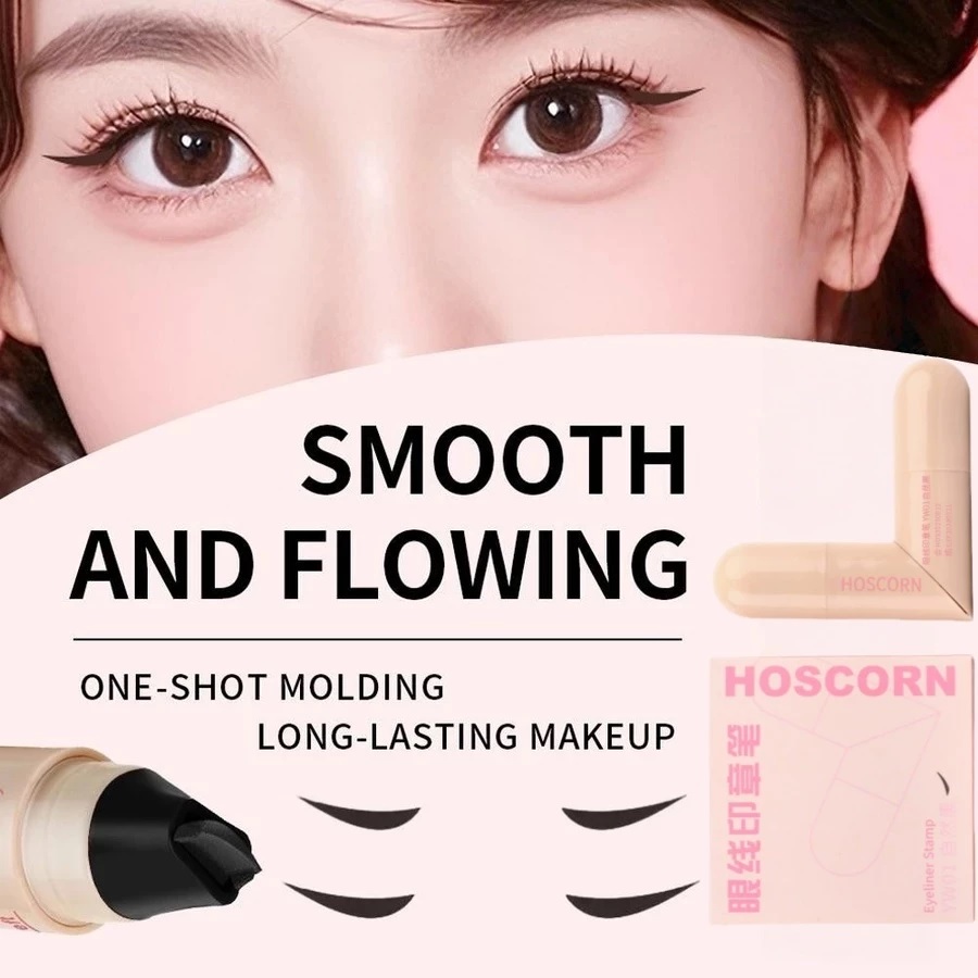 Waterproof Eyeliner Stamp Pen, Long Lasting Eyeliner Pen, Quick Wing Eyeliner Stamps, ( Black )