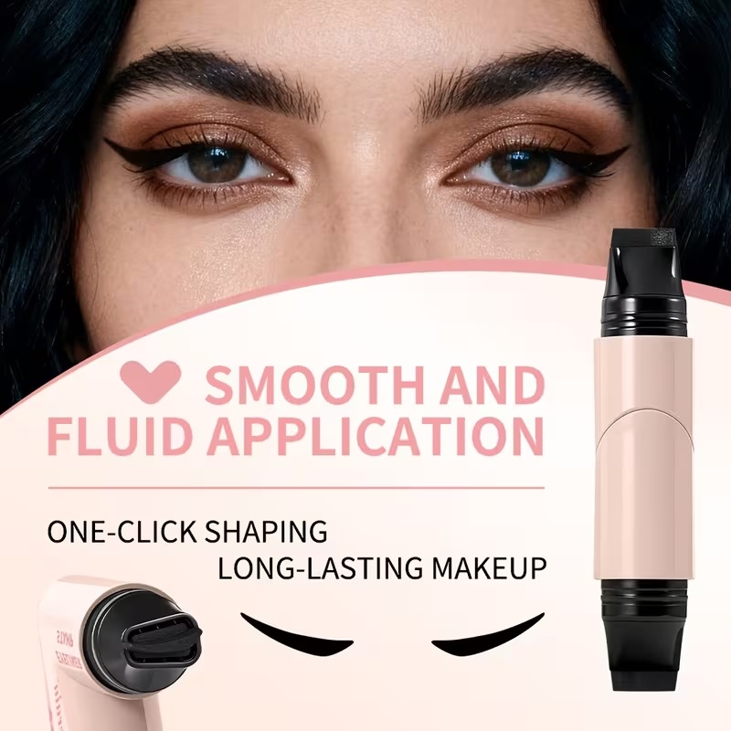 Waterproof Eyeliner Stamp Pen, Long Lasting Eyeliner Pen, Quick Wing Eyeliner Stamps, ( Black )