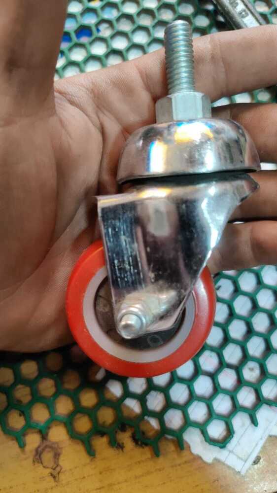 2 Inch Chrome Finish Red PU Revoling Caster Wheel