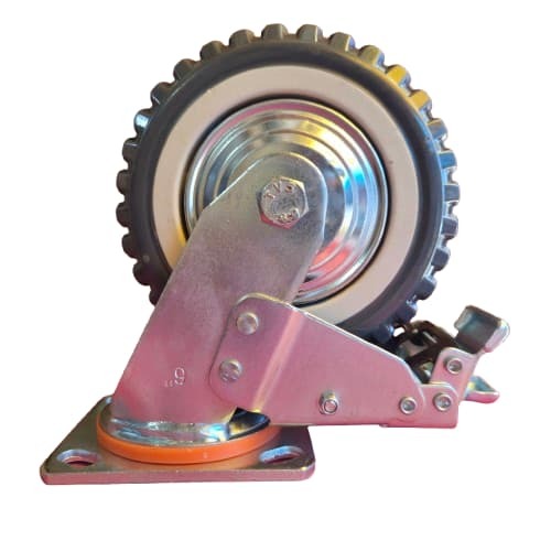 6x2 Inch Industrial Treaded Rubber Caster with Brake