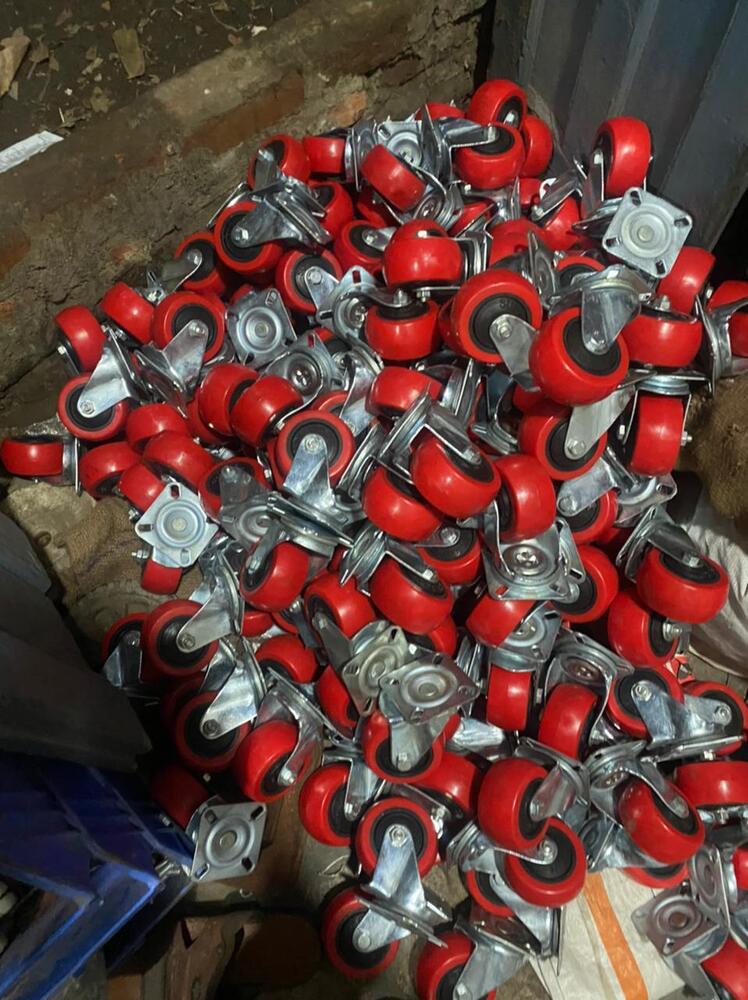 Red PU Swivel Caster Wheels