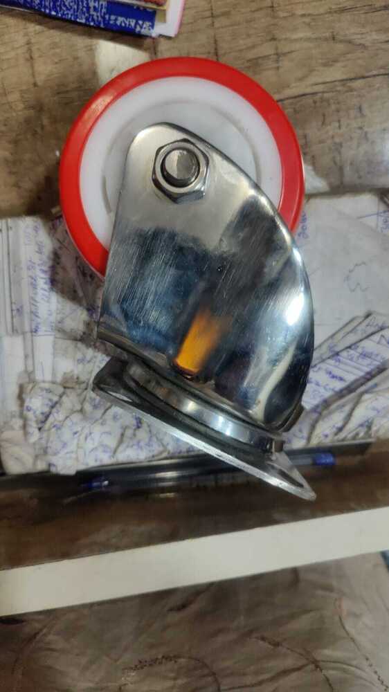 Stainless Steel Red PU Swivel Caster