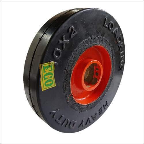 10x2 Orange Hub Rubber Bonded Wheel