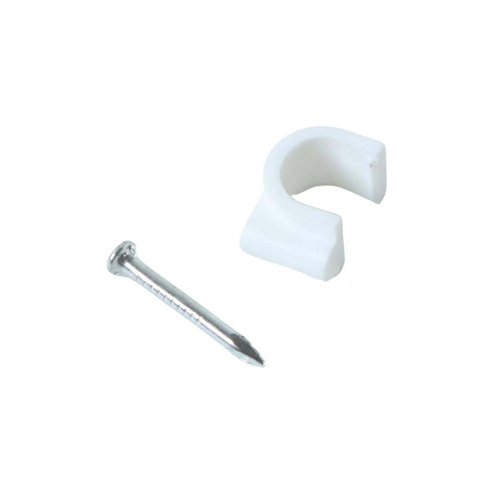 Heavy Duty Plastic Cable Clip with Steel Nail (100 Pc, 8mm)