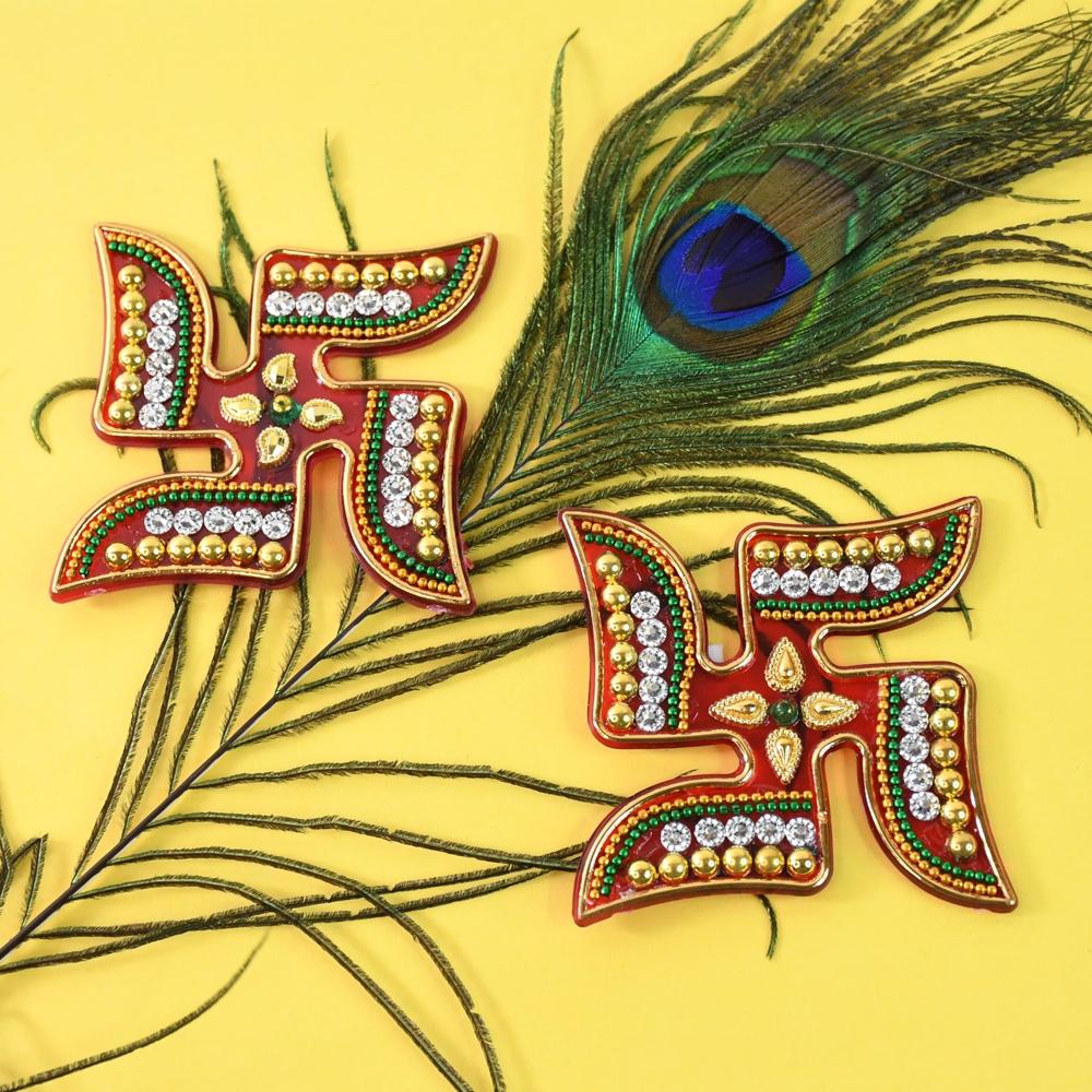 Decorative Swastik Sticker (2Pc Set) - Application: As Per Product Requirement